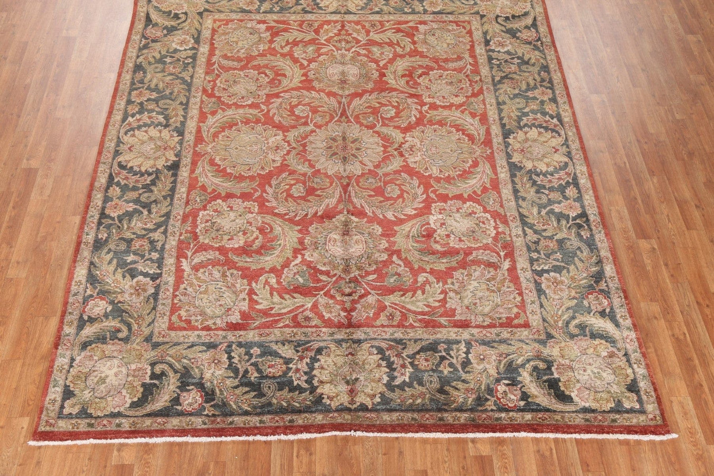 Red Floral Wool Agra Oriental Area Rug 8x10