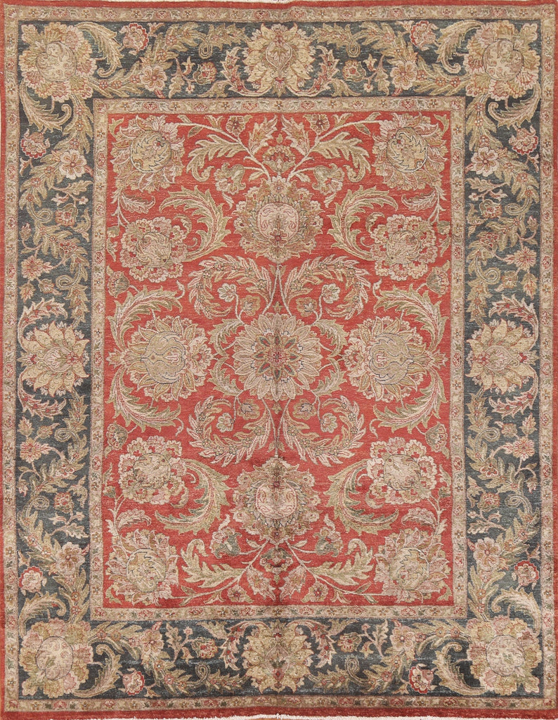 Red Floral Wool Agra Oriental Area Rug 8x10