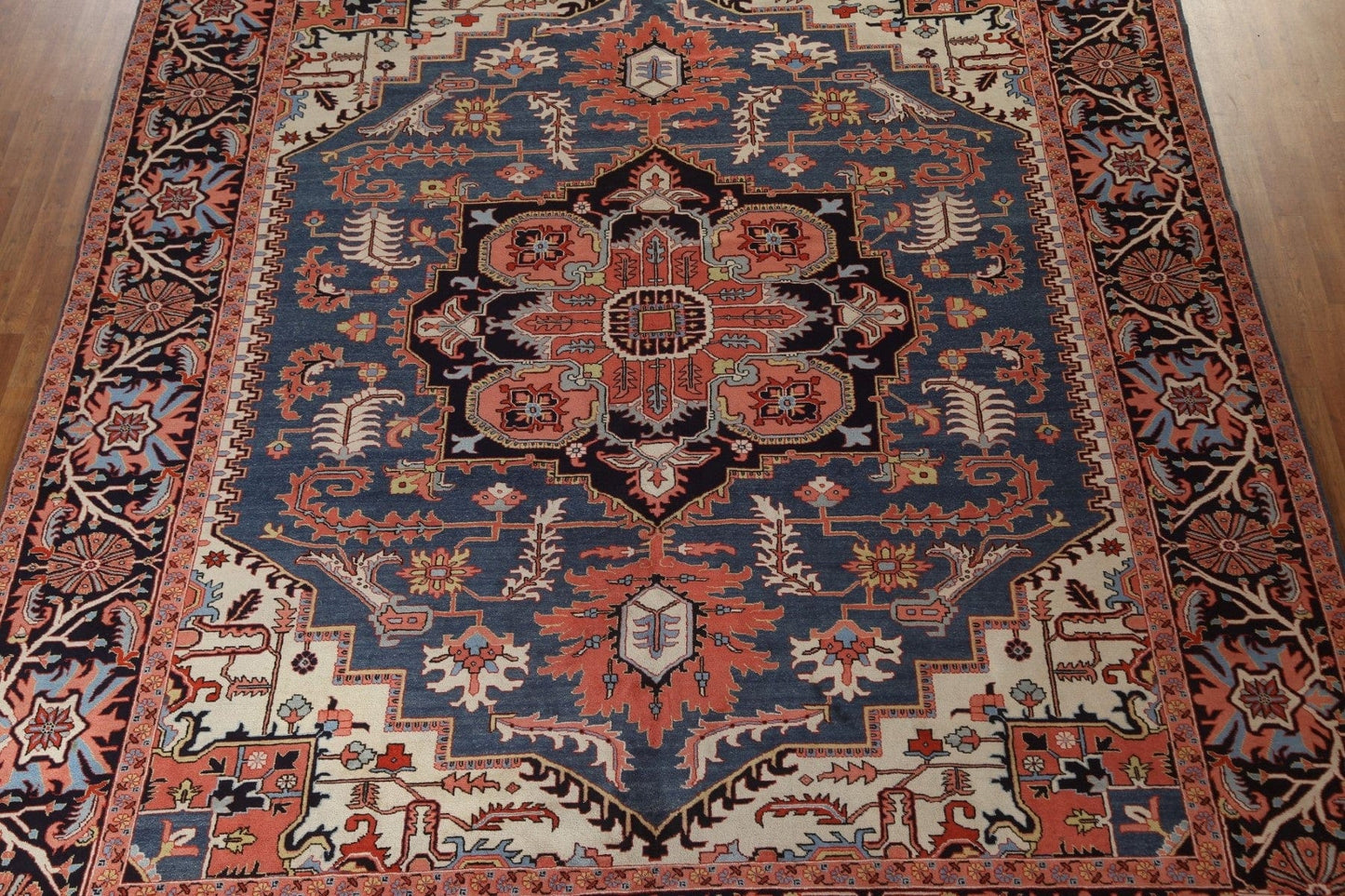 Vegetable Dye Geometric Heriz Large Persian Rug 11x14