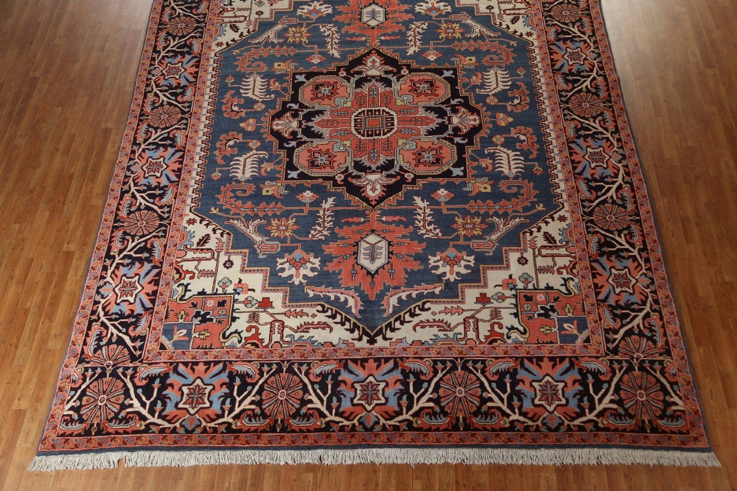 Vegetable Dye Geometric Heriz Large Persian Rug 11x14