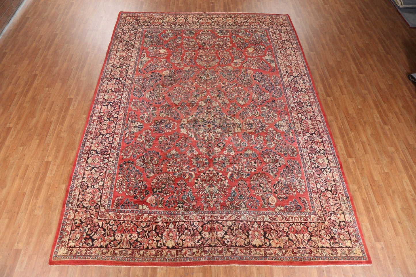 Vegetable Dye Red Sarouk Persian Area Rug 10x14