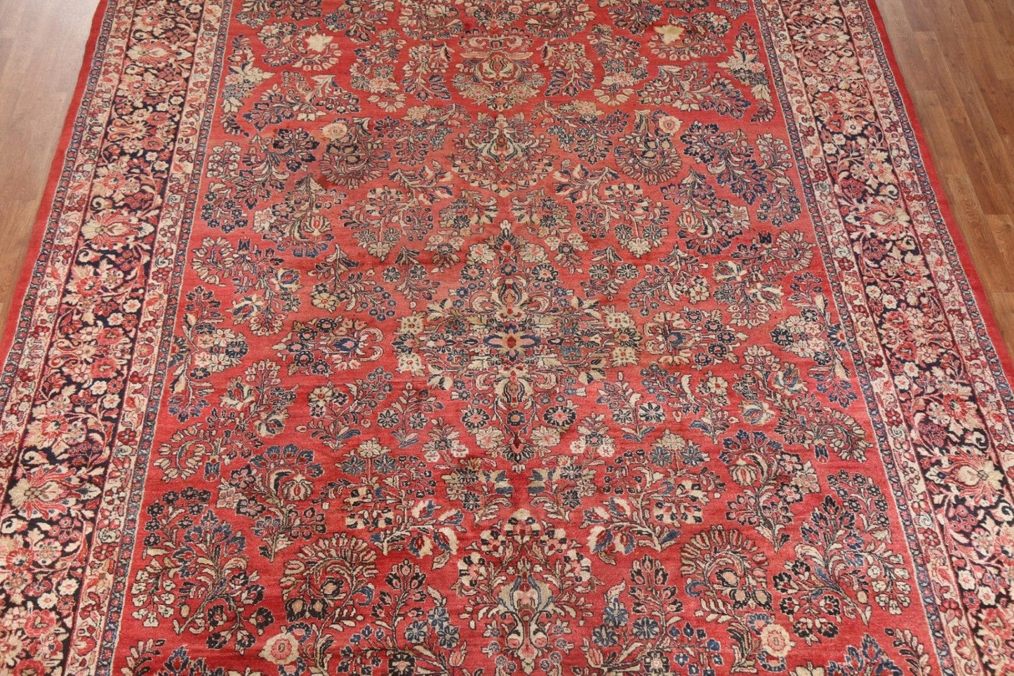 Vegetable Dye Red Sarouk Persian Area Rug 10x14