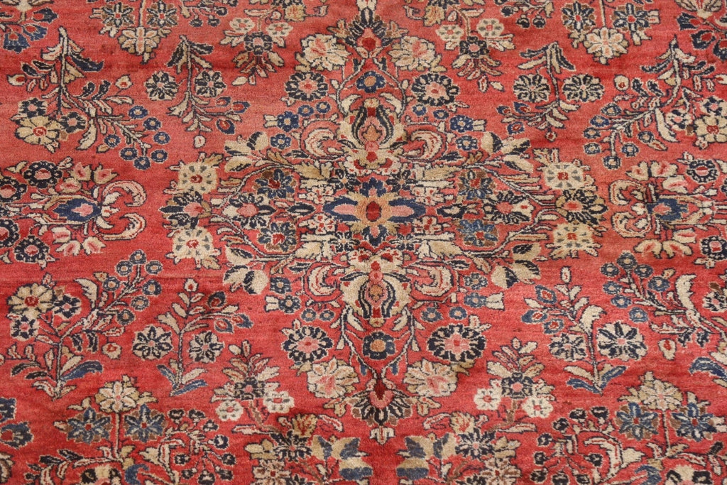 Vegetable Dye Red Sarouk Persian Area Rug 10x14