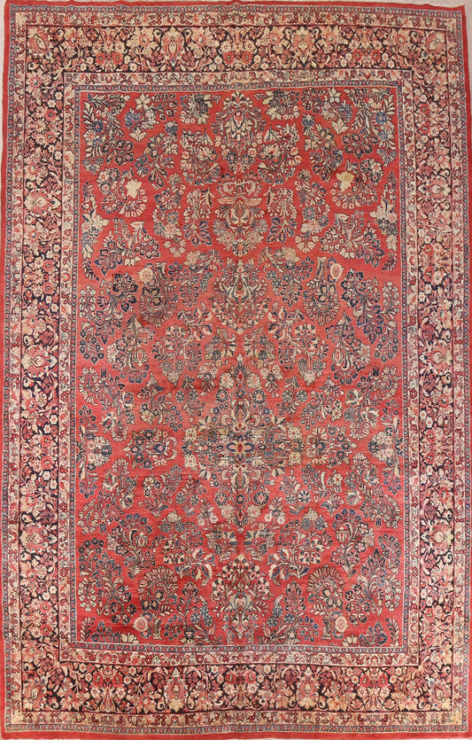 Vegetable Dye Red Sarouk Persian Area Rug 10x14