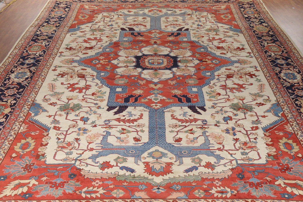 Madder Vegetable Dye Large Heriz Serapi Persian Rug 16x25