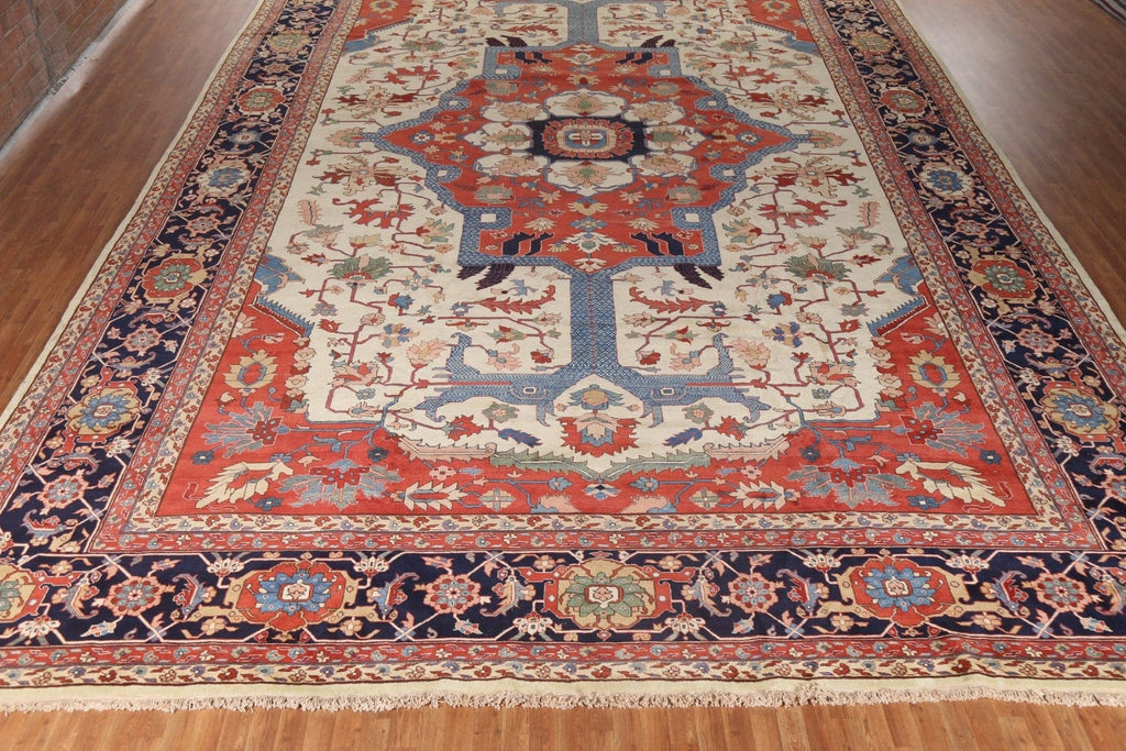 Madder Vegetable Dye Large Heriz Serapi Persian Rug 16x25