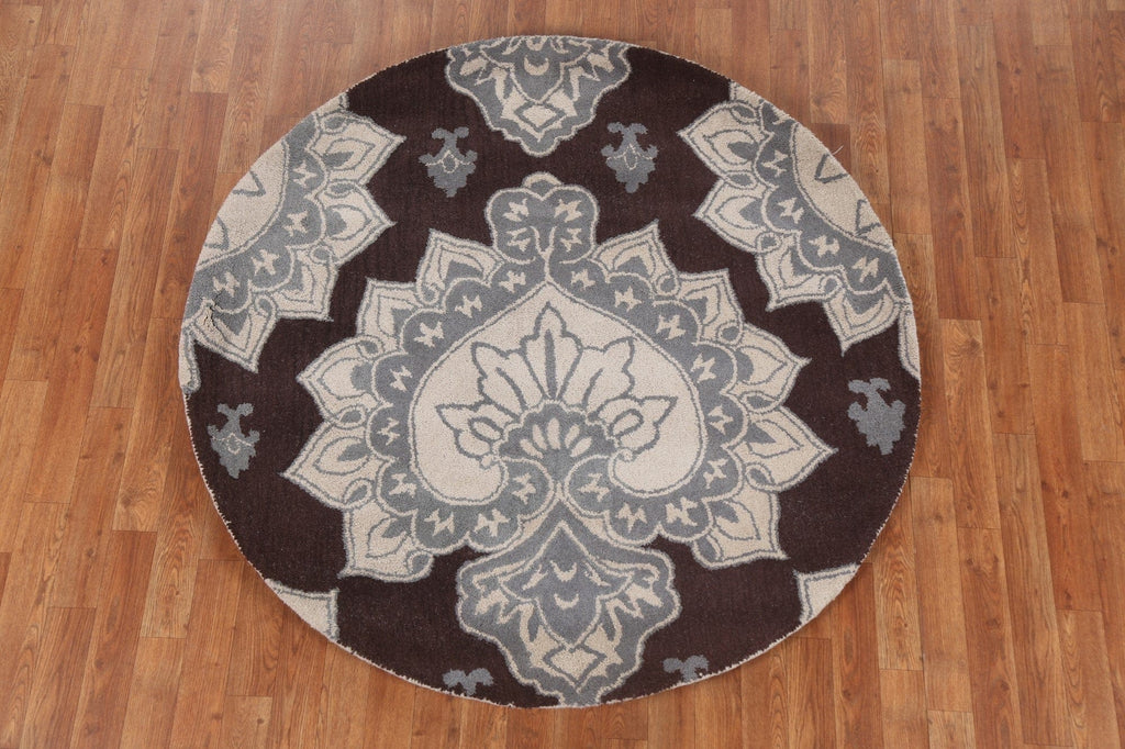 Geometric Agra Oriental Area Rug 5x5 Round