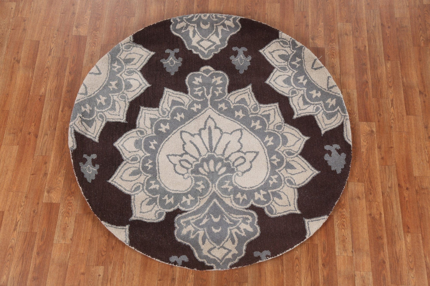 Geometric Agra Oriental Area Rug 5x5 Round