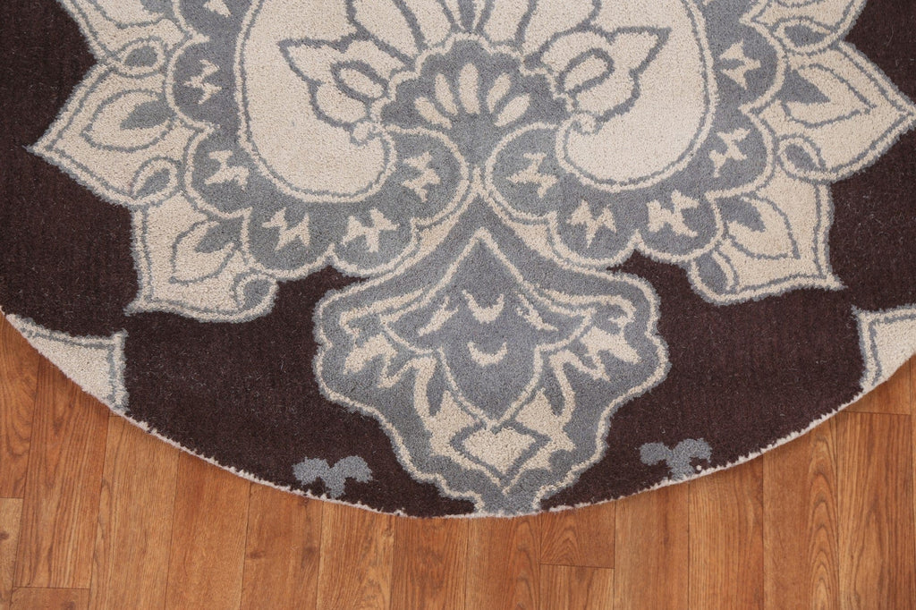 Geometric Agra Oriental Area Rug 5x5 Round