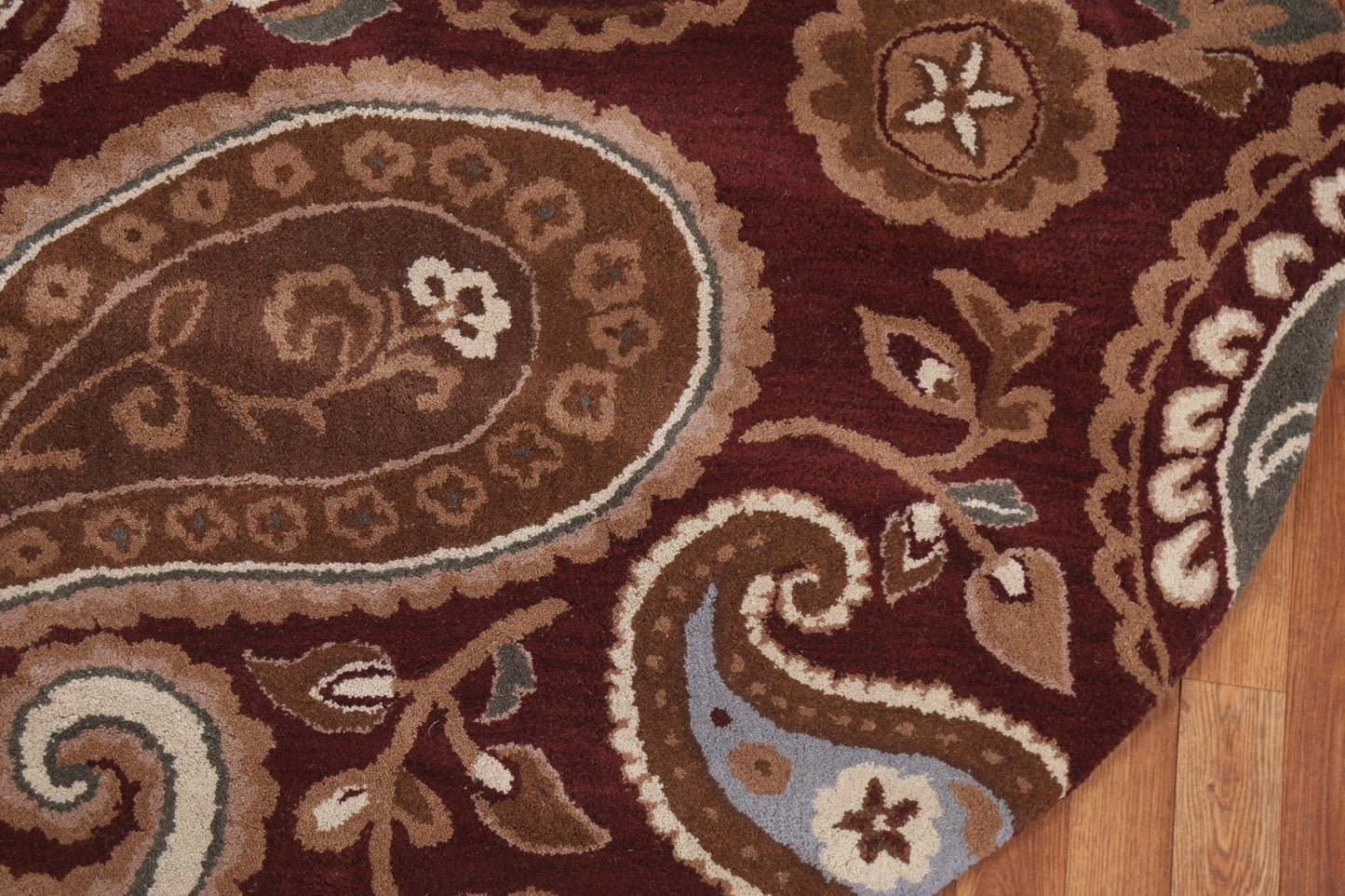 Paisley Agra Oriental Area Rug 5x5 Round