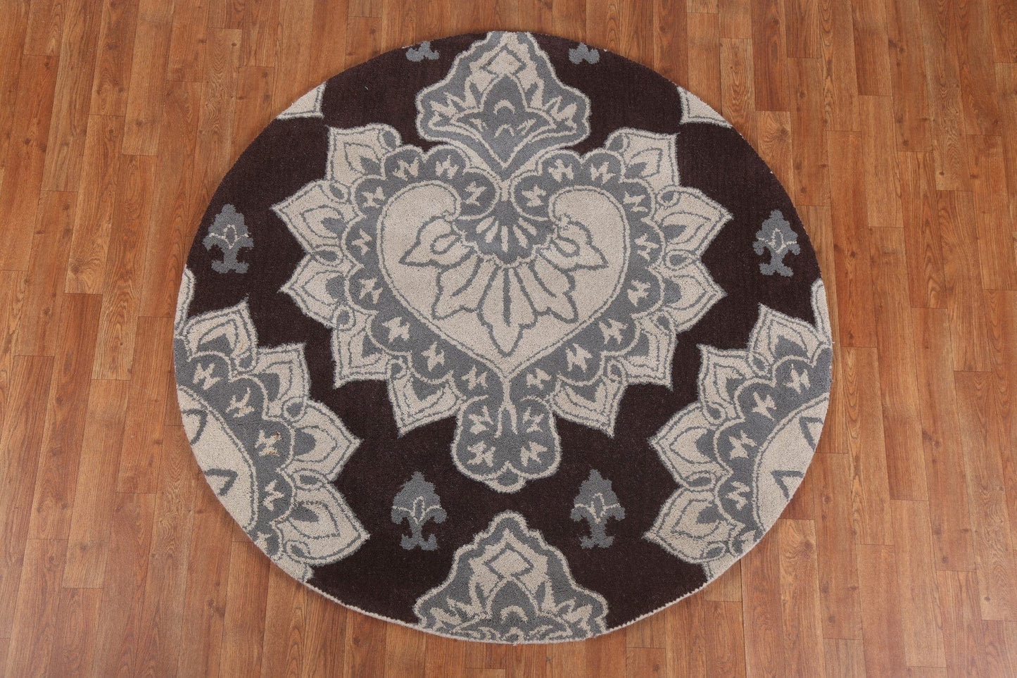 Geometric Agra Oriental Area Rug 5x5 Round