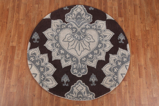 Geometric Agra Oriental Area Rug 5x5 Round