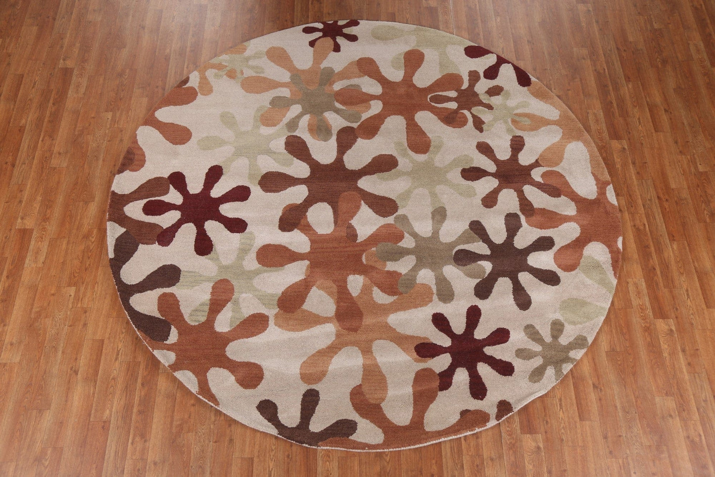 Hand-Tufted Agra Oriental Area Rug 8x8 Round