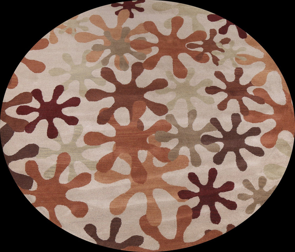 Hand-Tufted Agra Oriental Area Rug 8x8 Round