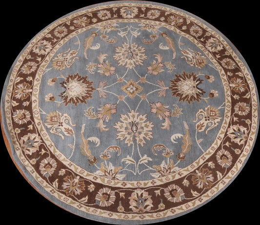 Blue Agra Oriental Round Rug 10x10