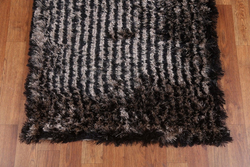 Striped Shaggy Oriental Area Rug 3x5