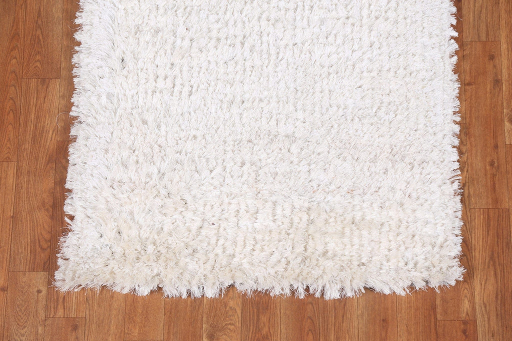 Solid Shaggy Oriental Runner Rug 3x13