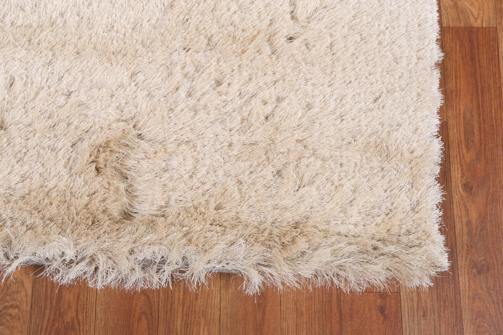 Solid Shaggy Oriental Runner Rug 3x9