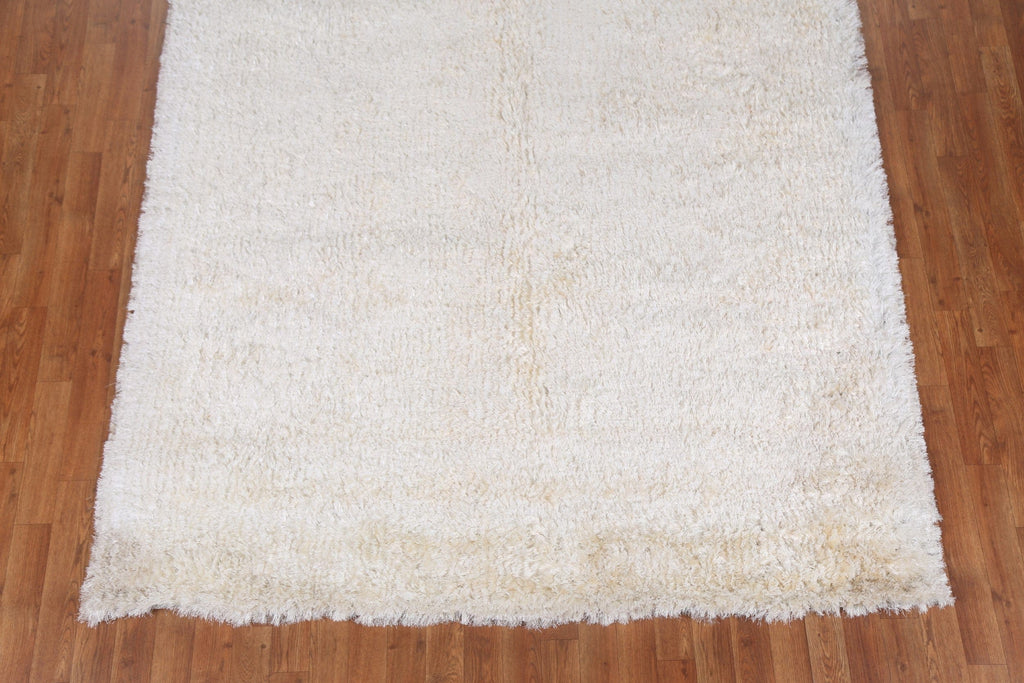 Solid Plush Shaggy Oriental Area Rug 6x9