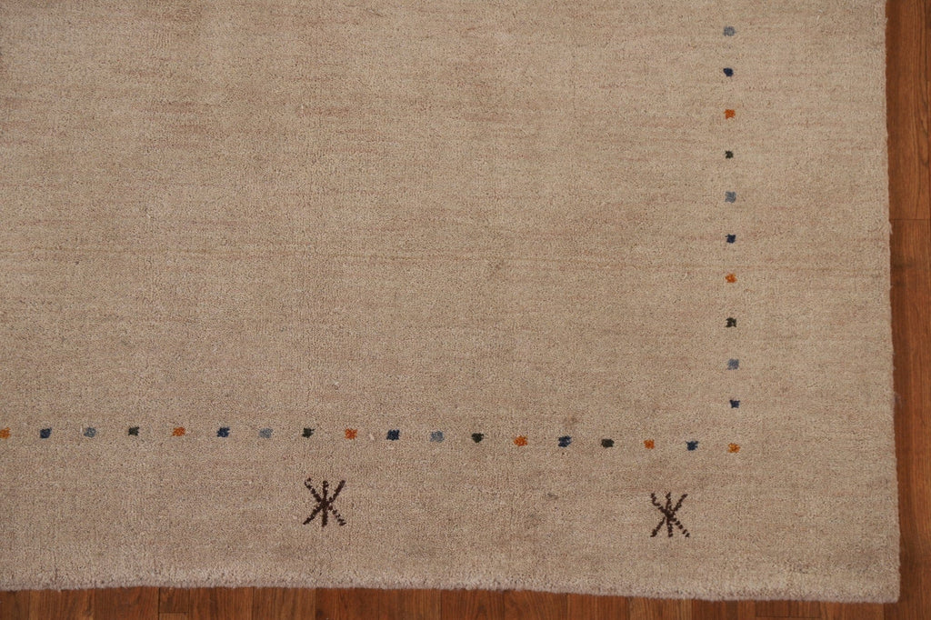 Beige Wool Gabbeh Oriental Area Rug 5x8