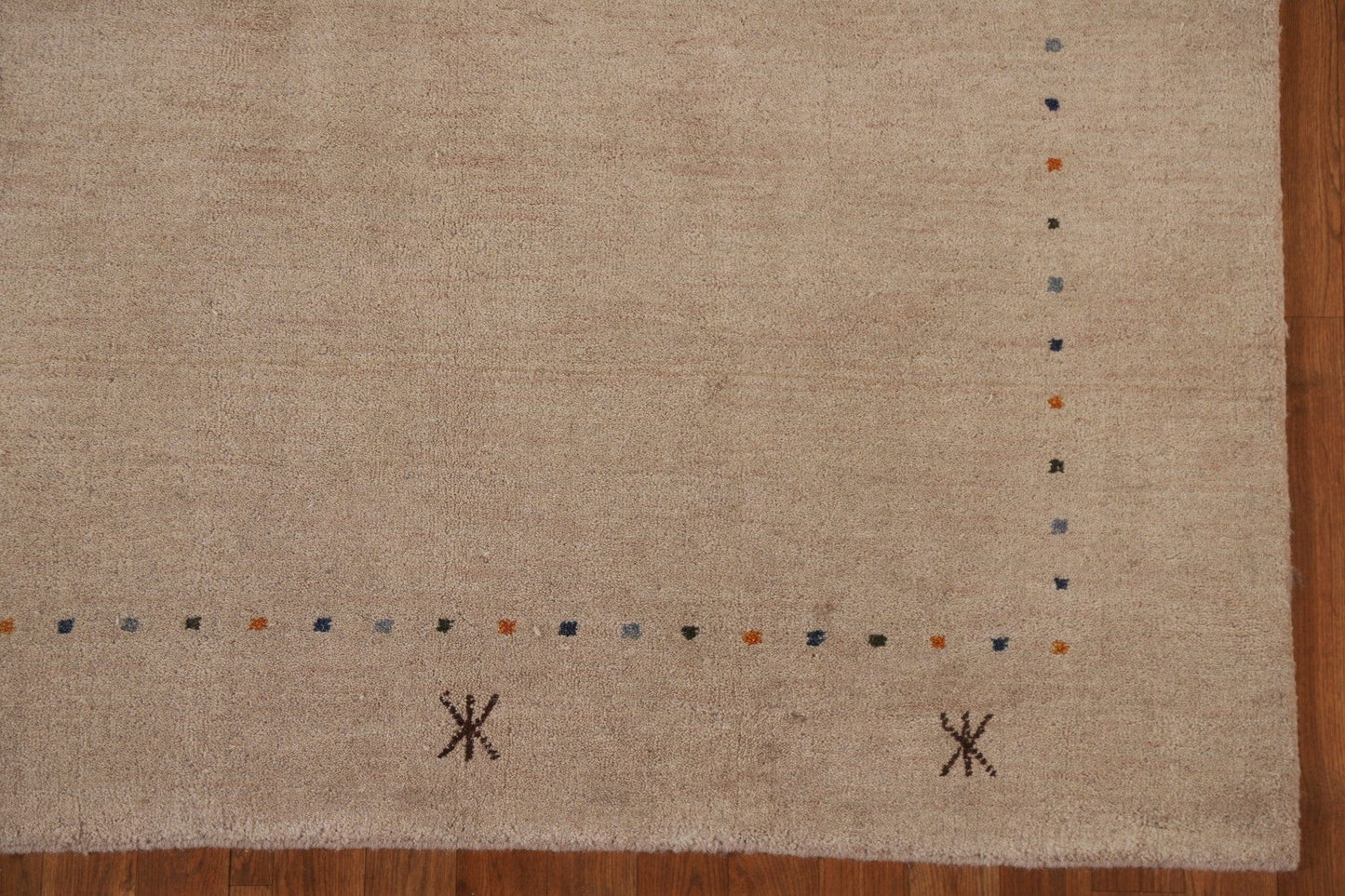 Beige Wool Gabbeh Oriental Area Rug 5x8