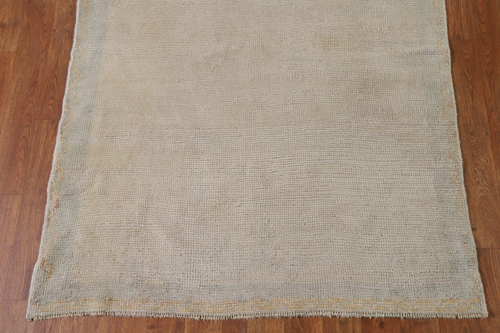 Antique Muted Turkish Oushak Runner Rug 3x36