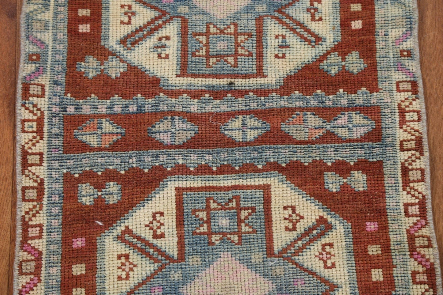 Geometric Anatolian Oriental Wool Rug 1x2