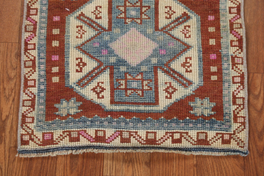 Geometric Anatolian Oriental Wool Rug 1x2