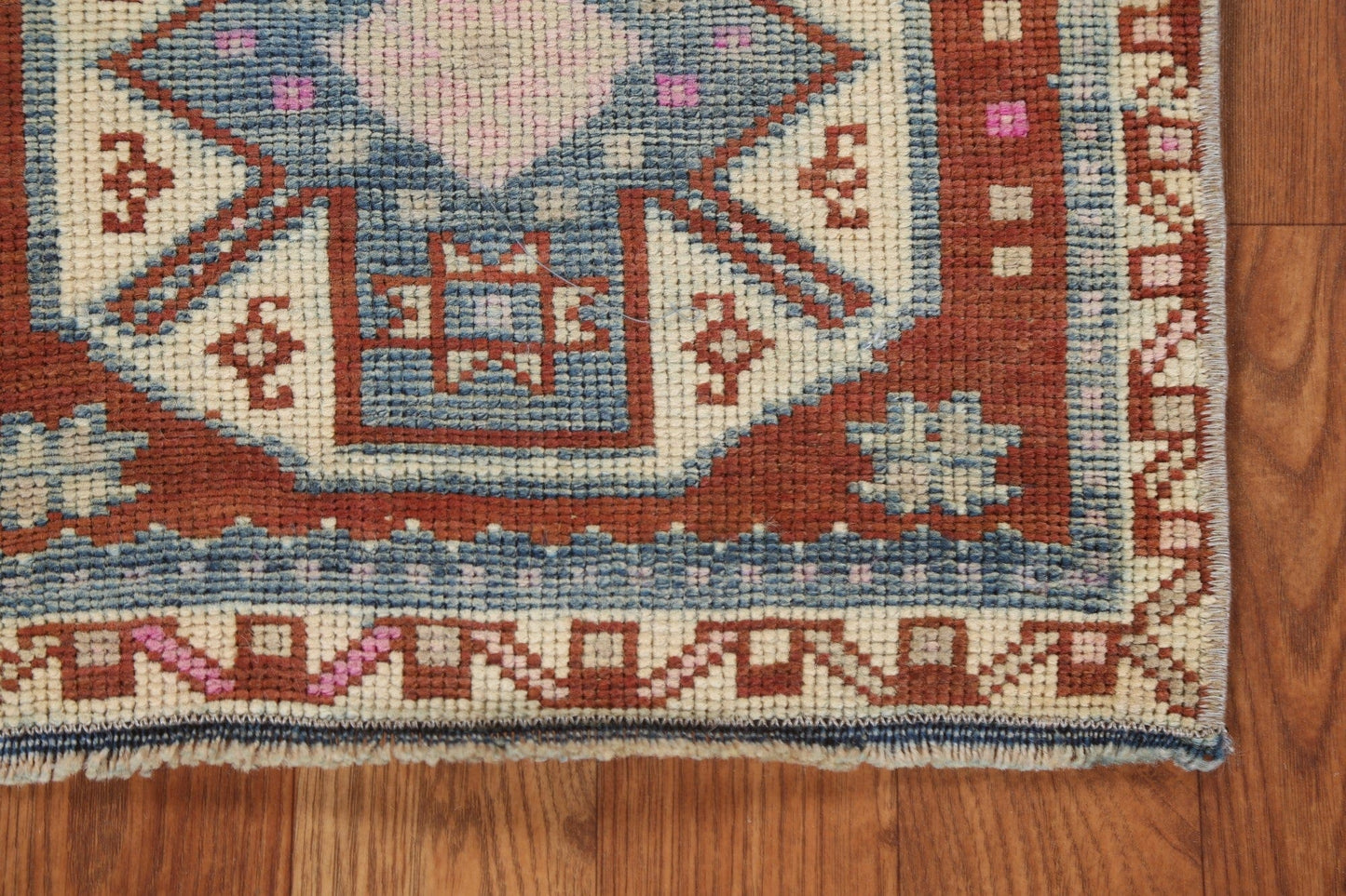 Geometric Anatolian Oriental Wool Rug 1x2