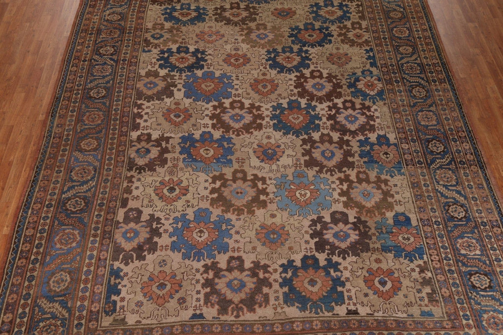 Pre-1900 Antique Vegetable Dye Heriz Bakhshayesh Persian Rug 11x14