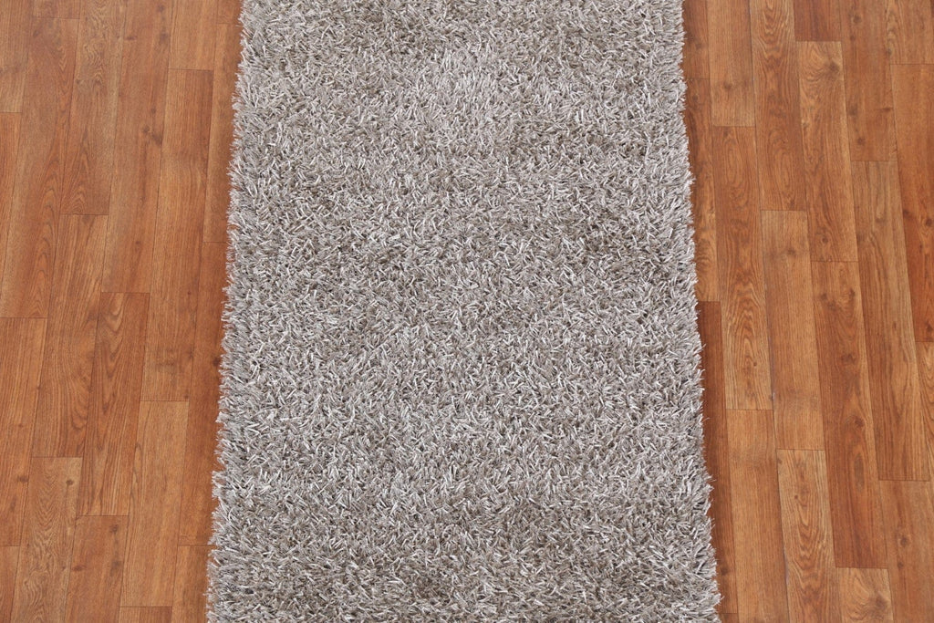 Champagne Contemporary Shaggy Oriental Area Rug 3x5