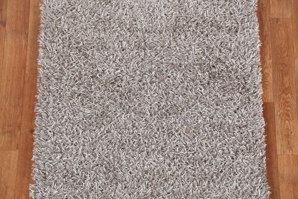 Champagne Contemporary Shaggy Oriental Area Rug 3x5