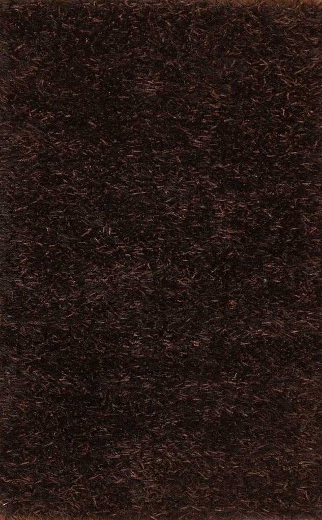 Dark Brown Shaggy Oriental Area Rug 2x4