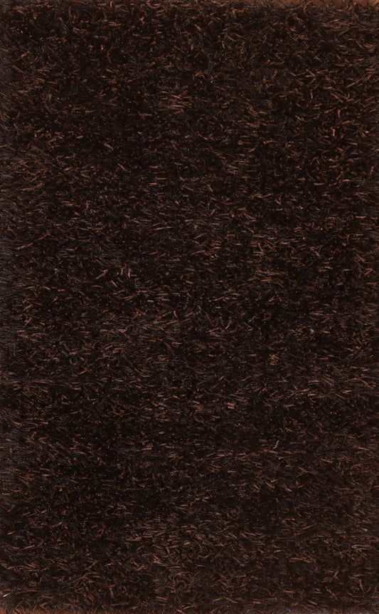 Dark Brown Shaggy Oriental Area Rug 2x4