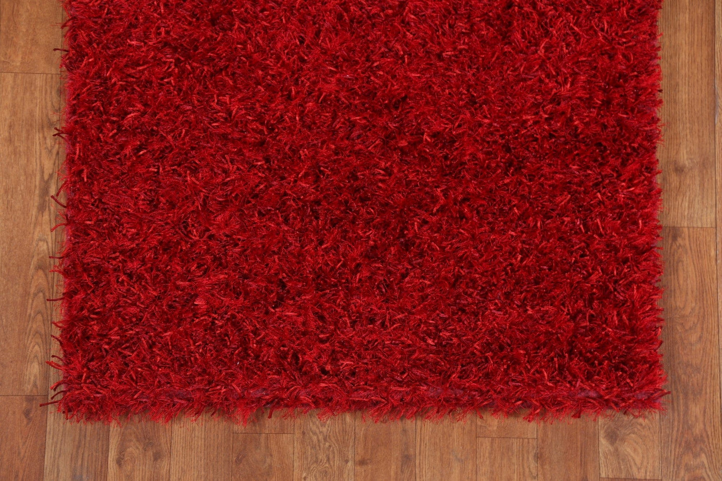 Red Shaggy Oriental Area Rug 3x5