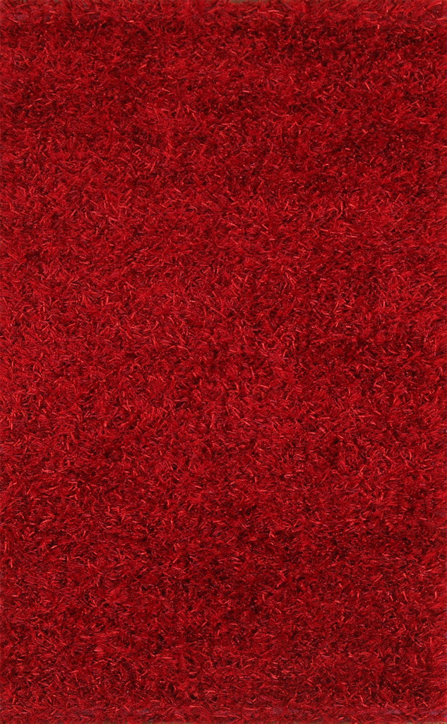 Red Shaggy Oriental Area Rug 3x5