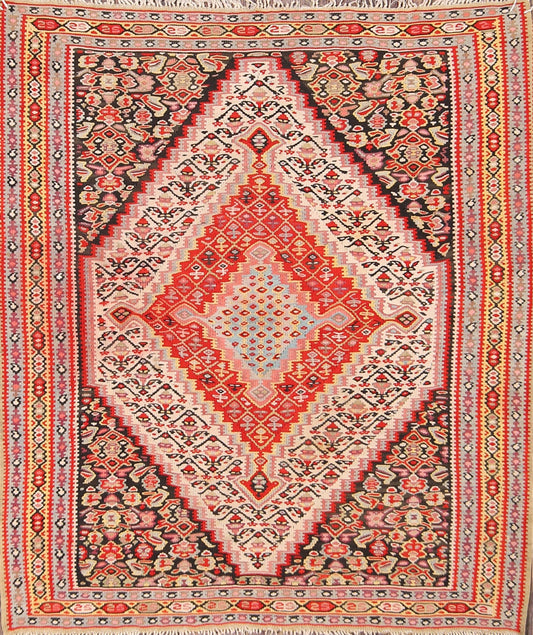 4x4 Kilim Senneh Bidjar Persian Area Rug