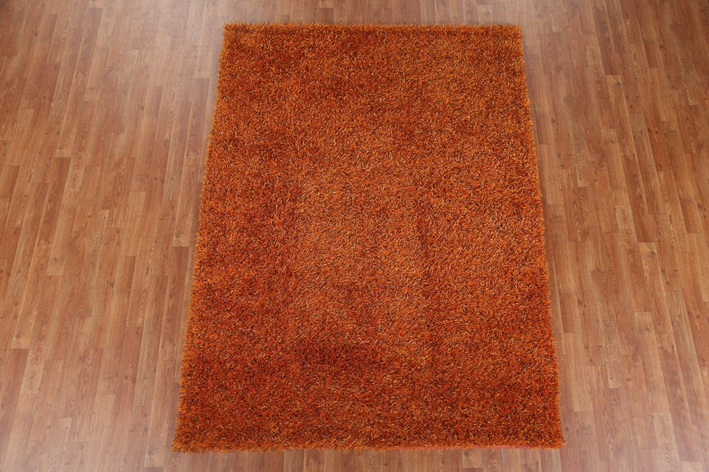 Orange Shaggy Oriental Area Rug 5x8