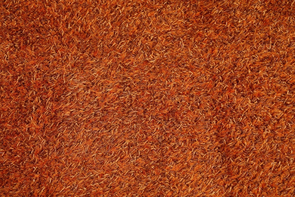 Orange Shaggy Oriental Area Rug 5x8