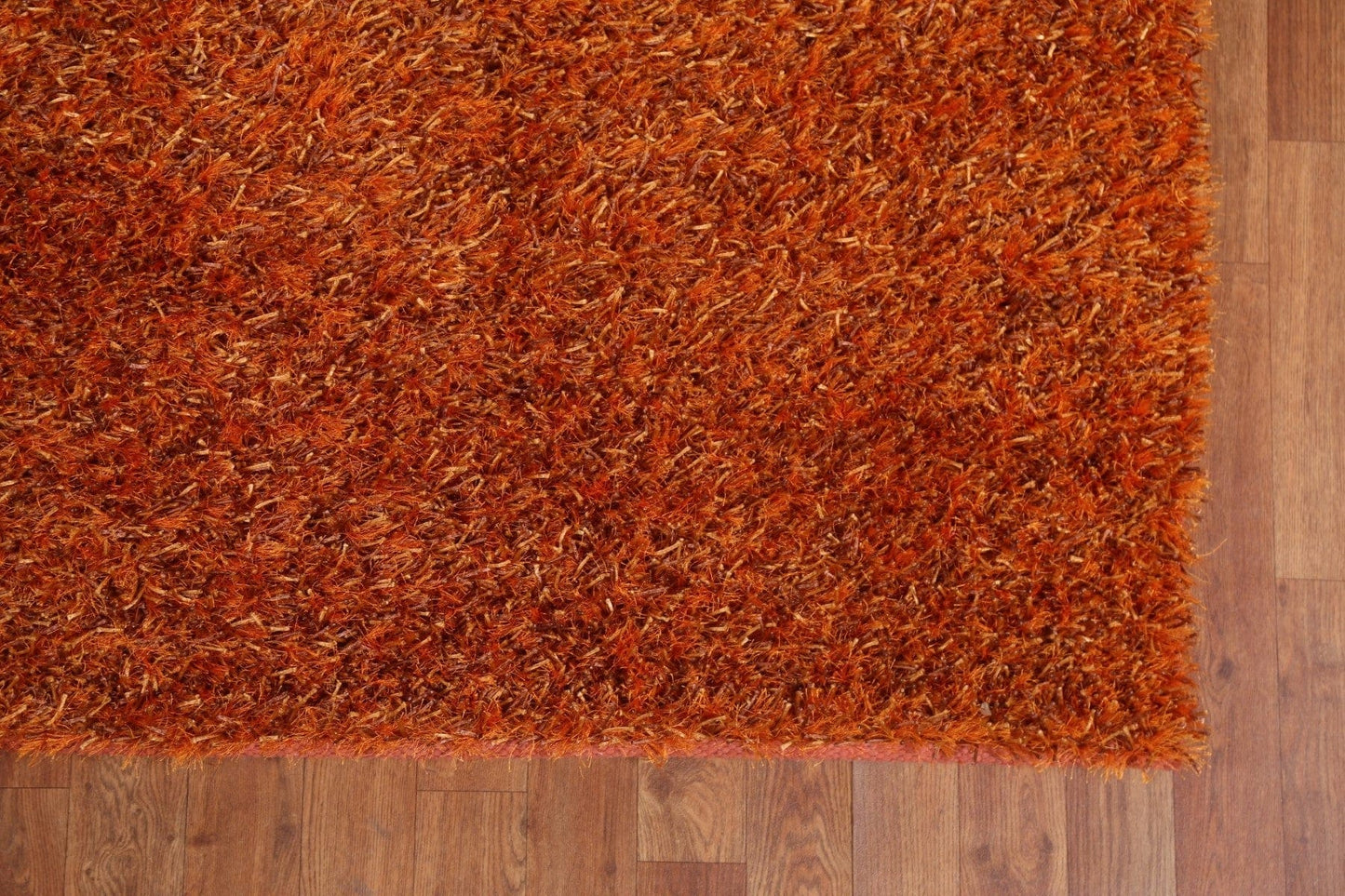 Orange Shaggy Oriental Area Rug 5x8