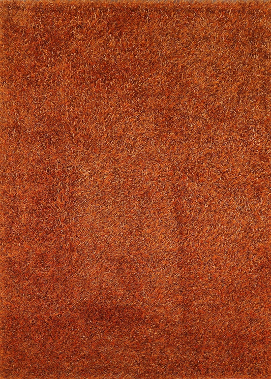 Orange Shaggy Oriental Area Rug 5x8