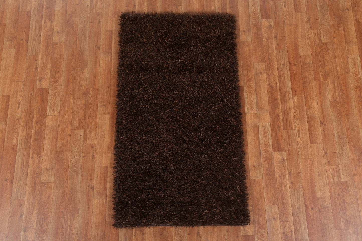 Hand-Knotted Brown Shaggy Oriental Area Rug 3x5