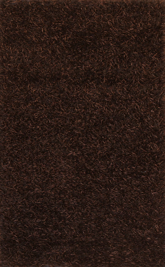 Hand-Knotted Brown Shaggy Oriental Area Rug 3x5