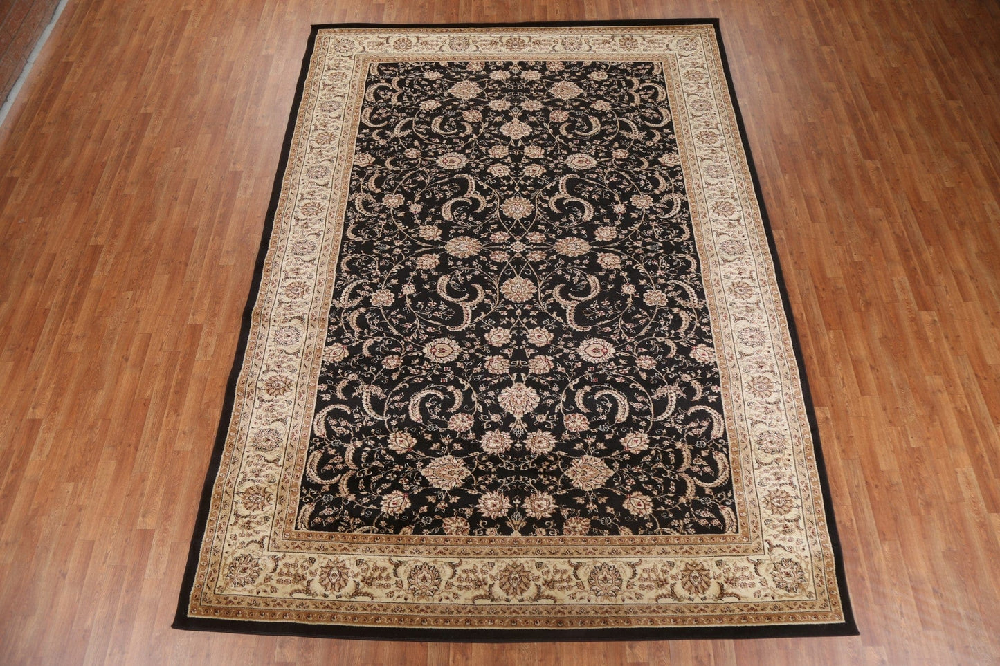 Black Floral Tabriz Oriental Area Rug 9x12