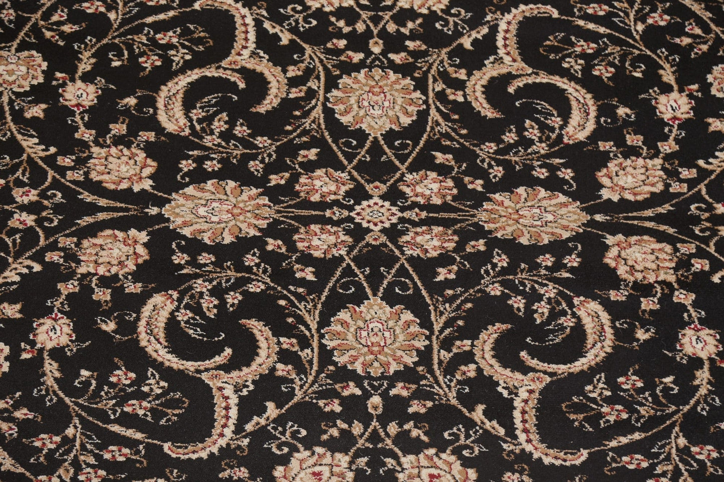 Black Floral Tabriz Oriental Area Rug 9x12