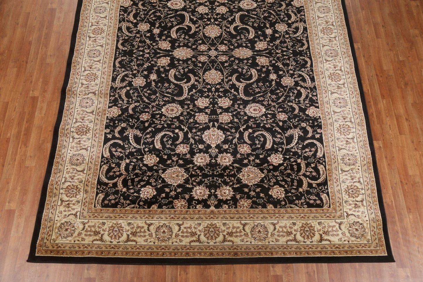 Black Floral Tabriz Oriental Area Rug 9x12