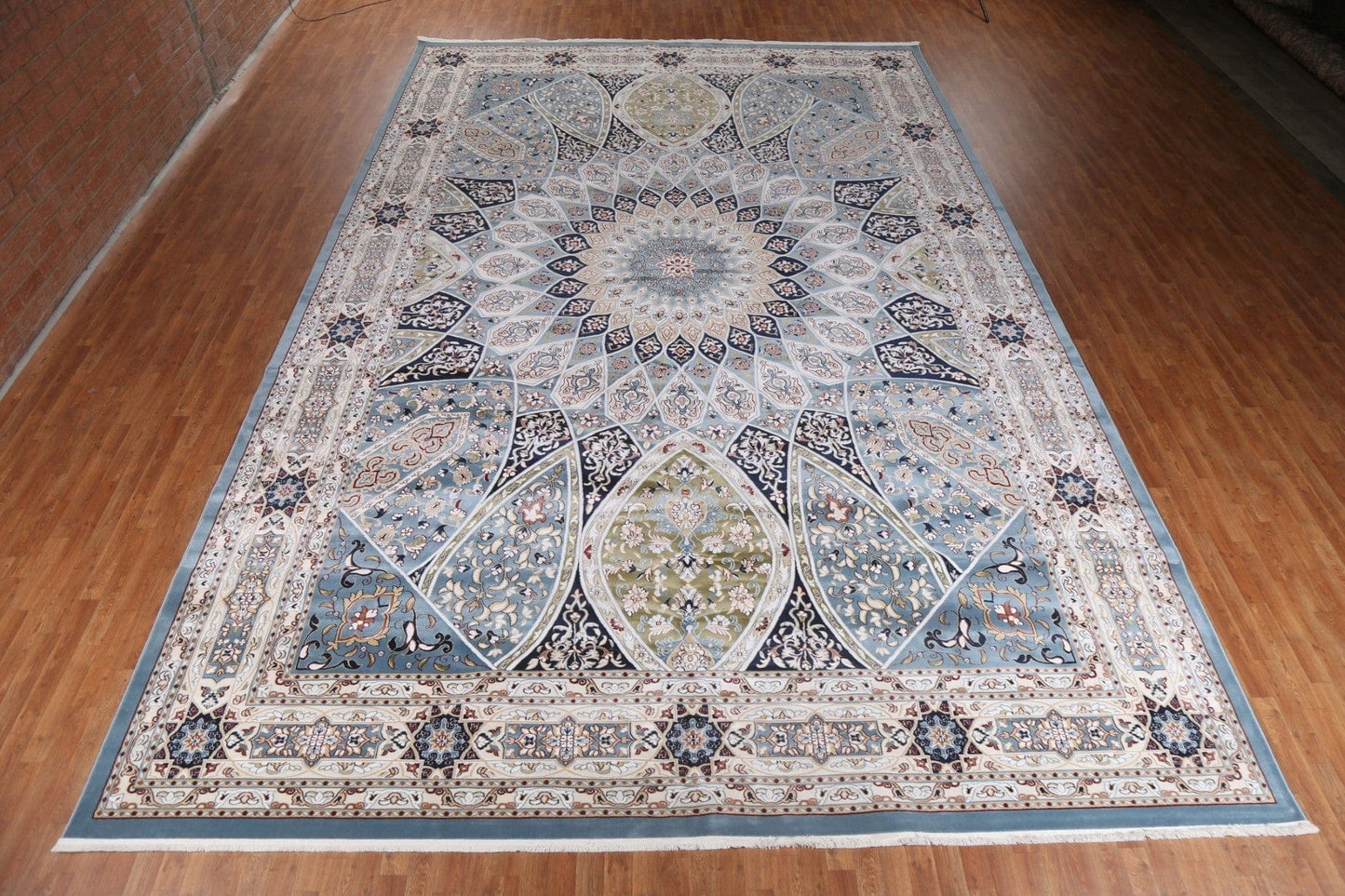 Palace Size Geometric Tabriz Turkish Rug 13x20