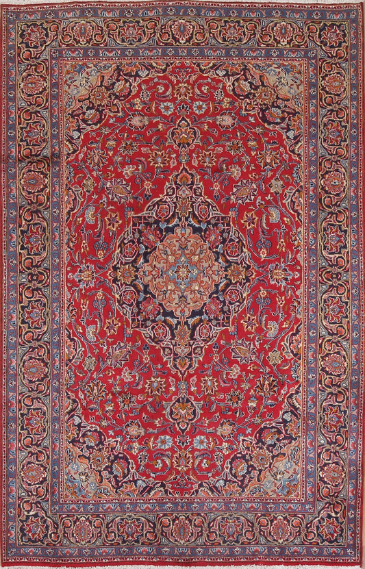 Traditional Floral Mashad Persian Area Rug 6x9
