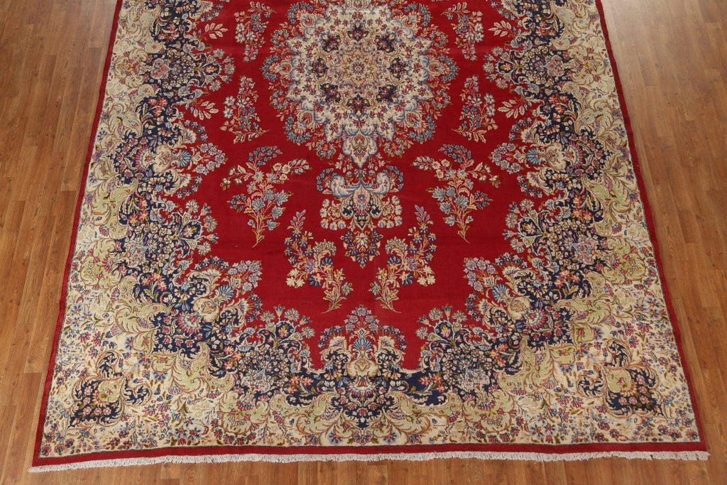 Vegetable Dye Large Red Kerman Persian Rug 10x15