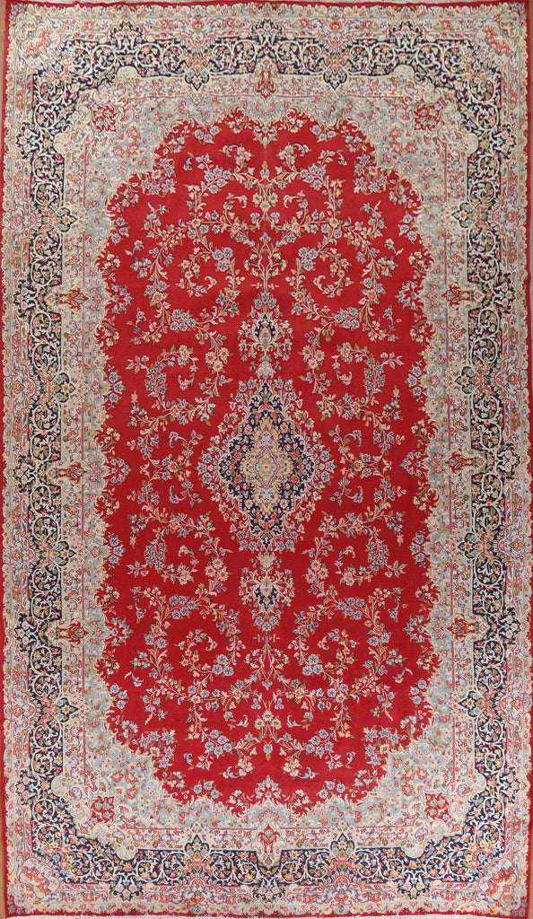 Vegetable Dye Red Kerman Large Persian Rug 10x15